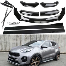 Front Bumper Lip Spoiler Side Skirts Rear Glossy Black For Kia Sportage