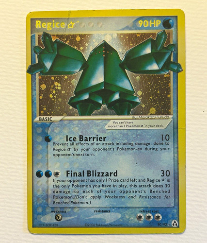 Regice Star 90/92 EX Legend Maker Holo Rare Pokemon TCG English 90 HP 2006