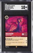 2023 DISNEY LORCANA THE FIRST CHAPTER, LEGENDARY 113 MALEFICENT SGC 10 GM