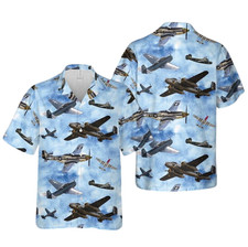 Us Airforce Ww Ii Airplanes Hawaiian Shirt