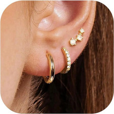 Small Gold Hoop Earrings for Women, 14K Gold ...