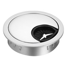 Desk Grommet 2 Inch Zinc Alloy Round Desk Hole Cover 49.5mm Dark Silver