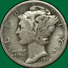 1931-D Mercury Dime Very Fine VF Coin #36874