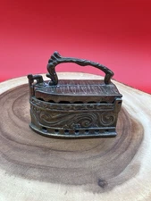 Antique Ornate Brass Coal Flat Iron