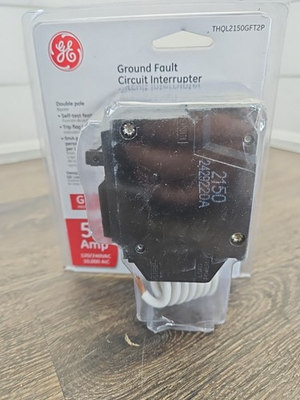 #ad GE 50A Double Pole Ground Fault Circuit Breaker with Self Test THQL2150GFT2P $50.99