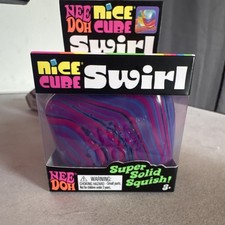Schylling NeeDoh Nice Cube Swirl Super Solid Squish Purple/Pink/Blue