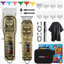HIENA PRO Hair Clipper Set for Men, Professional Cordless Beard Trimmer Kit,... 
