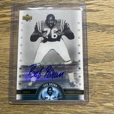 2005  BOB  BROWN  HAND  SIGNED AUTOGRAPH  NFL  LEGENDS #LS-BB  UPPER  DECK !!   