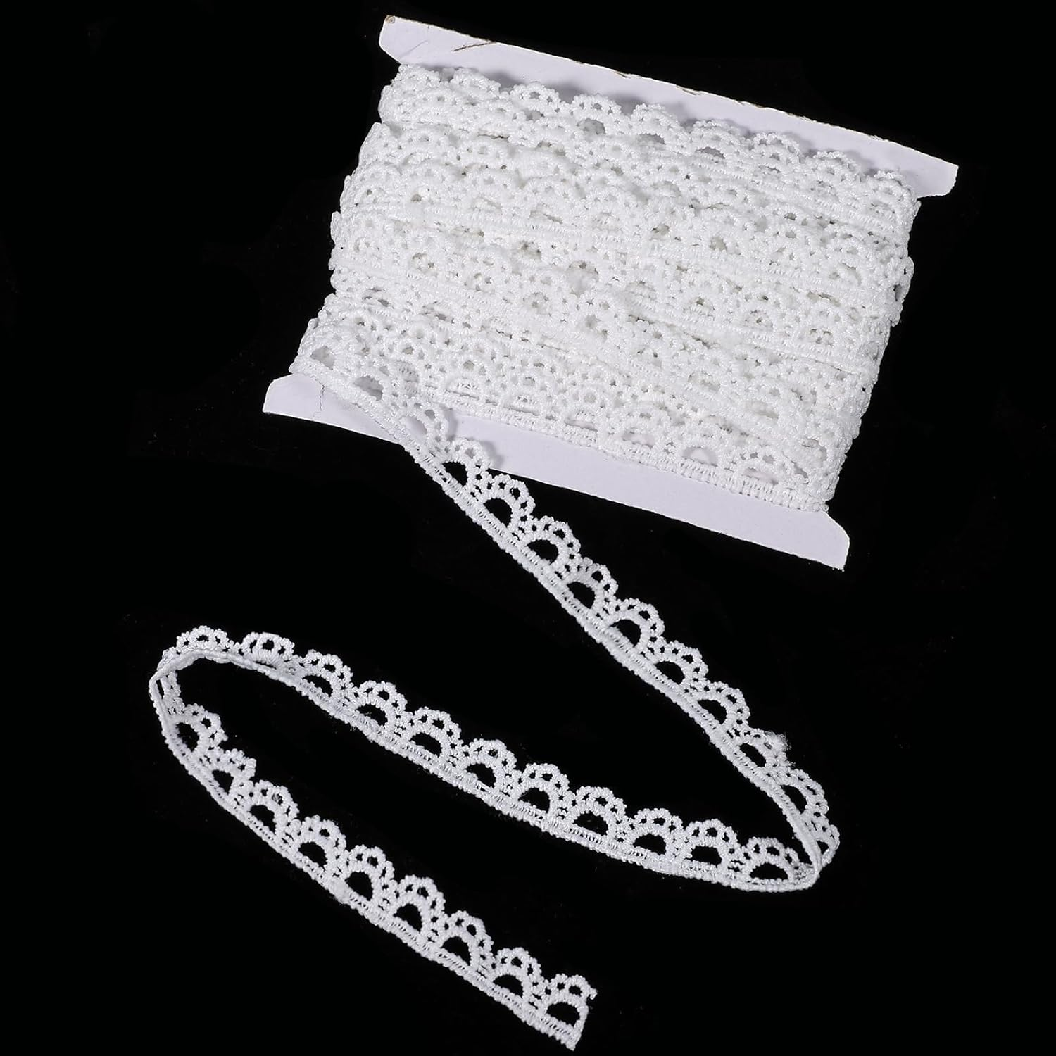 10 Yards White Lace Trim 1/2 Wide Vintage Crochet Ribbon for Sewing & Crafts
