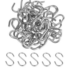 48PCS 1.2 Inch 304 Stainless Steel S Hooks, Heavy Duty M2 Hanging Hooks Mini ...