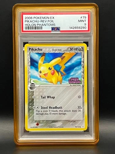 2006 Pokémon EX Holon Phantoms -Pikachu #79 Reverse Holo- PSA Mint 9