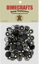 Dimecrafts Leather 15mm Line 24 Snaps Black Plated 20/pk