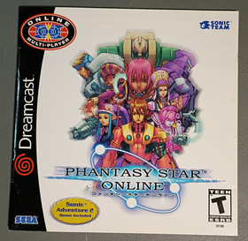 Phantasy Star Online Sega Dreamcast Complete Reg Card & Sonic 2 Bonus Disc MINT