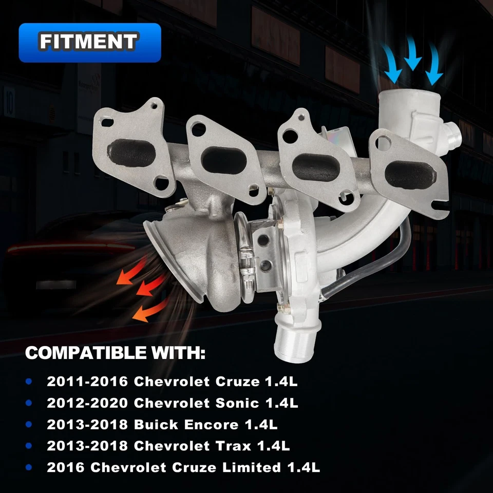 Turbocompressor completo e kit para Chevy Cruze Sonic Trax e Buick Encore 1.4L - Imagem 2 de 4