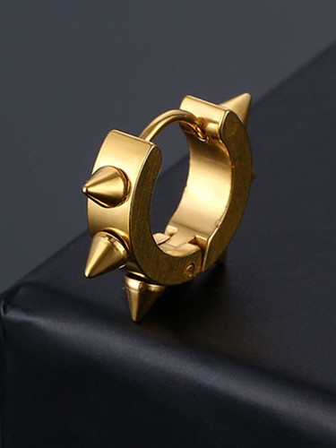 Spike Hoop Earring Stainless Steel Men Women Classic Earrings · - Picture 9 of 16