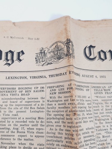 2 Vtg 1931 Rockbridge Co News Virginia Newspapers Small Town News Adds - Picture 7 of 12