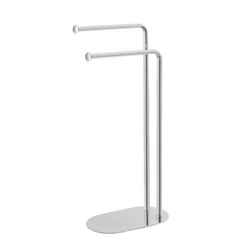 PIANTANA PORTA ASCIUGAMANI BAGNO 2 BRACCI CROMATI P.17xL.30xH.80,5cm FERIDRAS - Foto 3 di 5