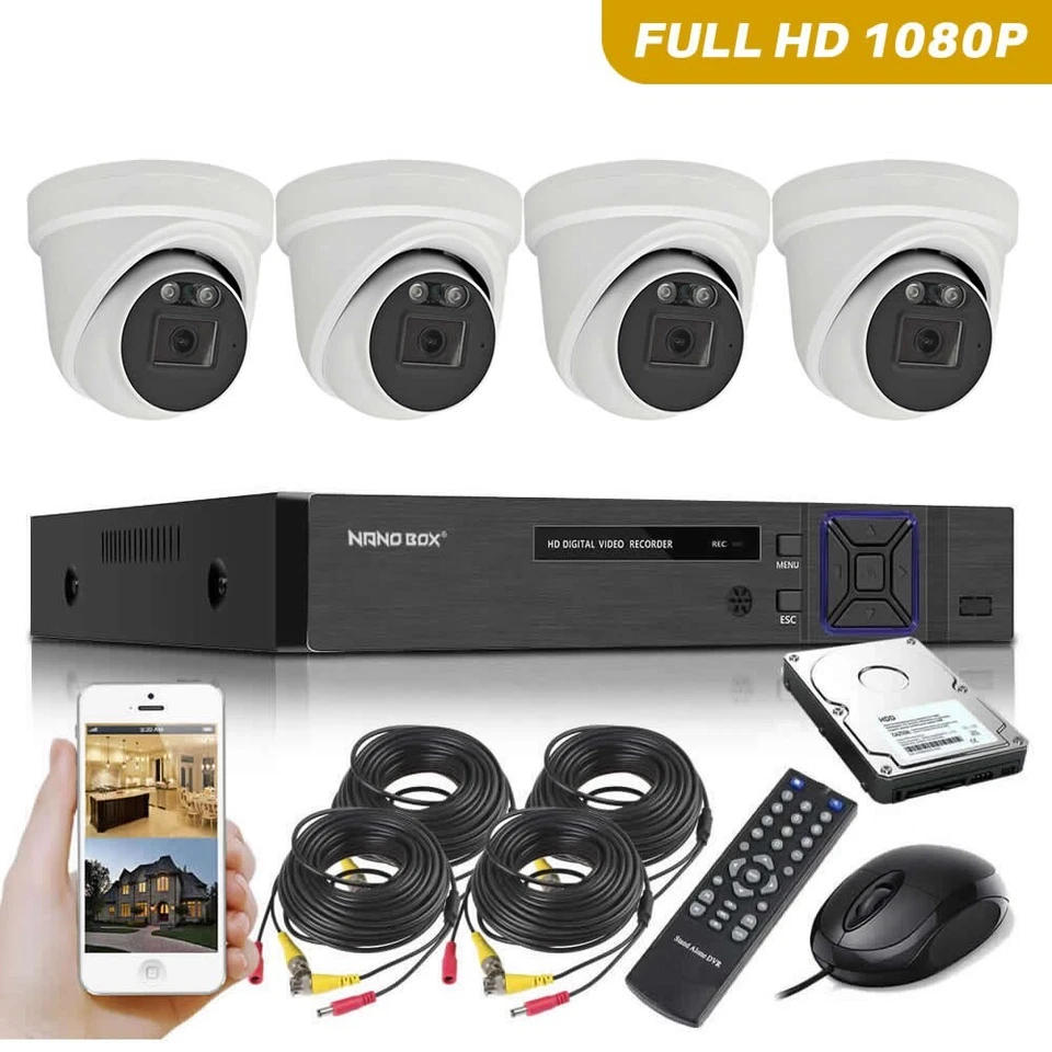 NANO BOX 4 Camera CCTV System 5MP Lite DVR HD Home Outdoor Security Kit With Hard Drive