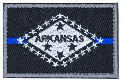 #ad ARKANSAS STATE FLAG AR THIN BLUE LINE STARS EMBLEM TACTICAL POLICE HOOK PATCH $7.28