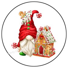GNOME GINGERBREAD HOUSE CHRISTMAS ENVELOPE SEALS LABELS STICKERS PARTY FAVORS