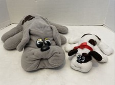 Vintage Tonka Pound Puppies Plush/Stuffed Dog Lot/Set Large  Small Gray  White