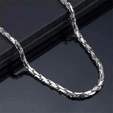 Pure Platinum 950 Chain Men Lucky 2mm Solid Twist Rope Necklace 16.5g/19.6inch