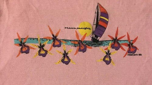 Vtg 80s OP Ocean Pacific Tank Top Girls Youth L Surf Skate Vaporwave Sun TC 90s - Picture 2 of 10