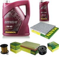 MANN-FILTER Inspektionspaket Mannol 6L Extreme 5W-40 FüR Renault Megane Scenic