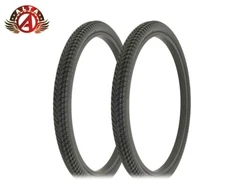 ALTA Bicycle 24" x 2.00" All Black Wall Twin-March Slick TREAD (2) Bicycle TIRES