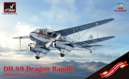 Armory 48005 DH.89 Dragon Rapide British interwar short-haul airliner 1/48