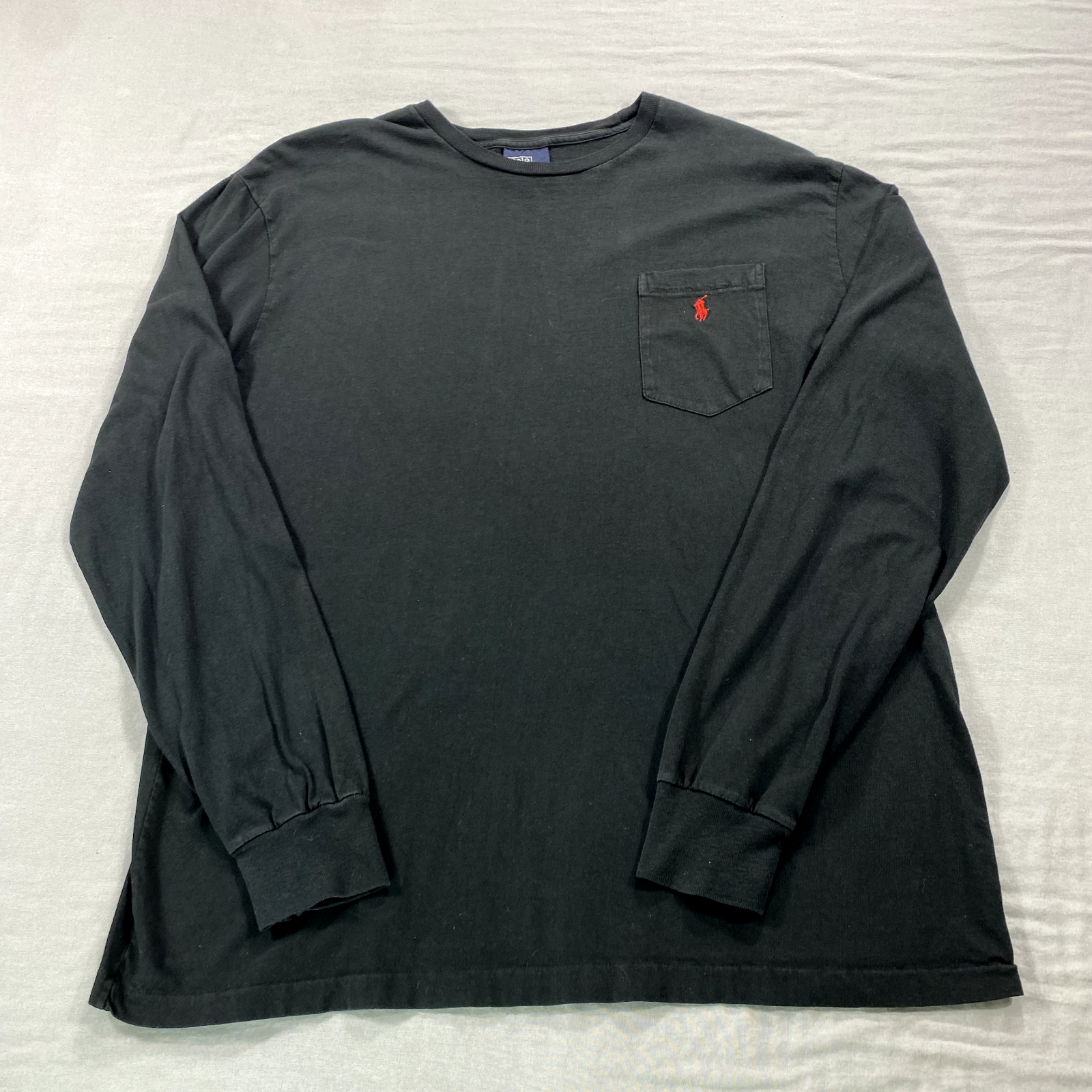 VINTAGE Polo Ralph Lauren camicia uomo media nera rossa pony pullover maglietta girocollo