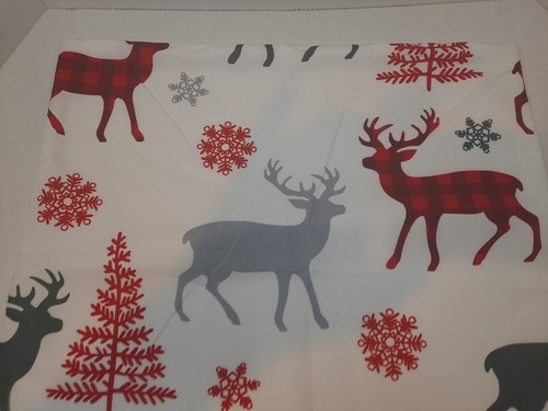 New Pillow Cover 17x17 Winter Deer Tree Snowflake - Picture 2 of 7