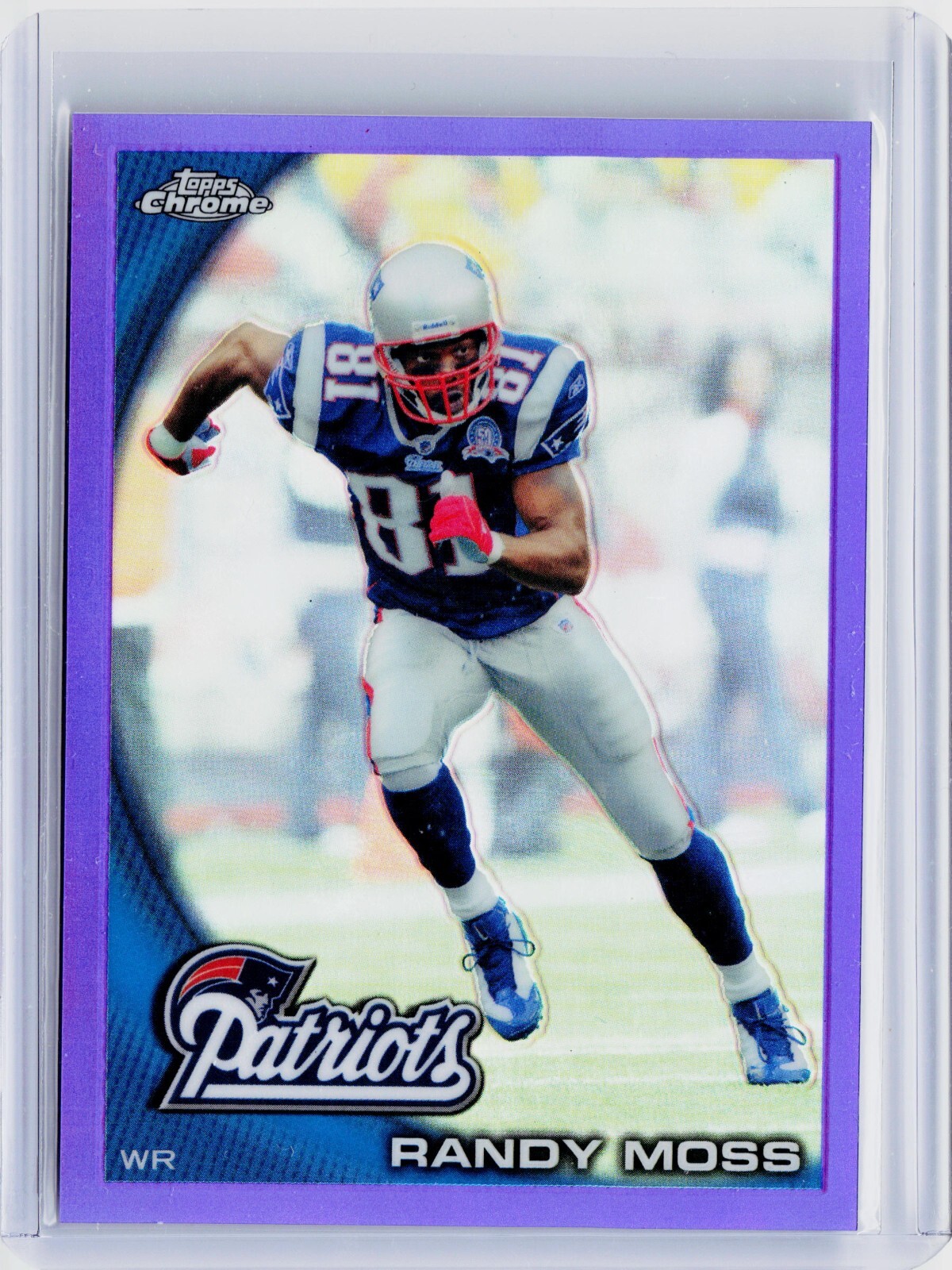 2010 TOPPS CHROME PURPLE REFRACTOR #143 - RANDY MOSS #ED 029/555