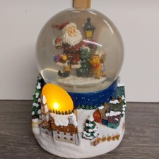 Vtg Kcare Light Up Santa Musical Snow Globe Tested Here Comes Santa Claus Song