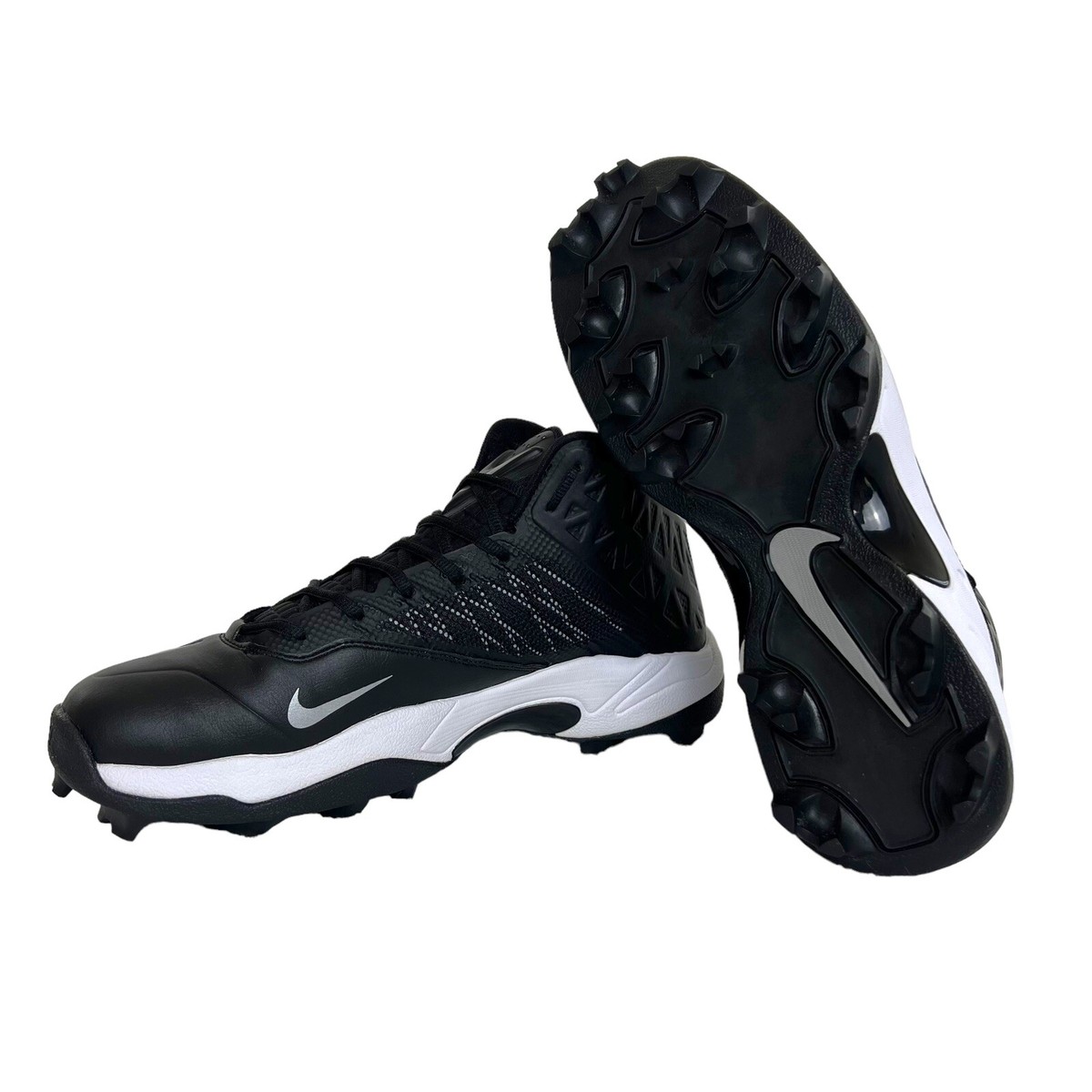NIKE ZOOM CODE ELITE 3/4 SHARK RUBBER CLEATS FOOTBALL BLACK MEN\'S SIZE 12.5 NWOB Nike Zoom Code Elite 3/4 TD Shark Football Cleats Black  main image 2