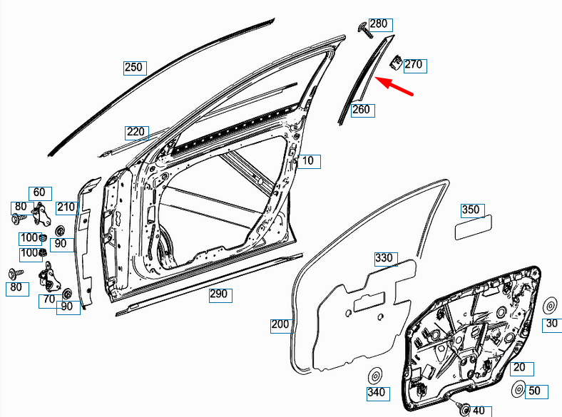 MERCEDES-BENZ S-CLASS W222 Front Right Door Pillar Cover A2226900287