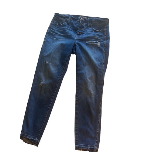 Madwell 10” High Rise Skinny Button Fly Jeans Size 30 Distressed Stretch Denim