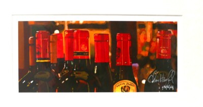 Signed Watercolor Print ''Redheads'' Wine Art by Chris Hartsfield Matted NEW!