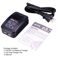 SKYRC e3 Charger 2S 3S LiPo Battery Balance Charger AC Input 100V-240V US Plug