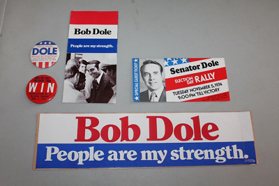 RARE Vintage Bob Dole For Senate 1974 Campaign Before 76 Presidential run Pins