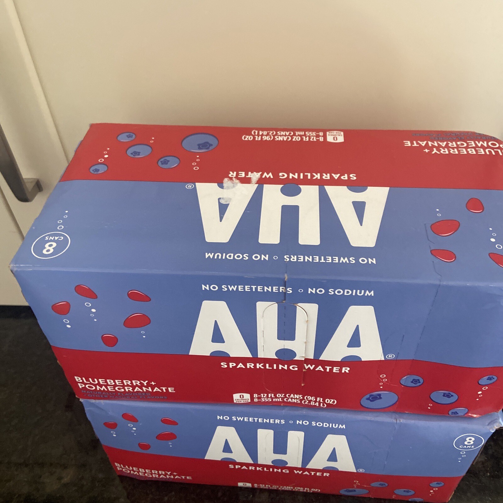 (2 Pack) AHA Sparkling Water Blueberry Pomegranate Flavored Water 12oz