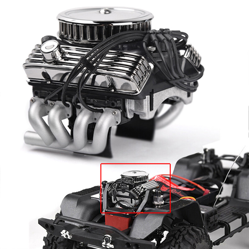 INJORA F82 V8 Simulate Engine Motor Cooling Fans Radiator for 1/10 