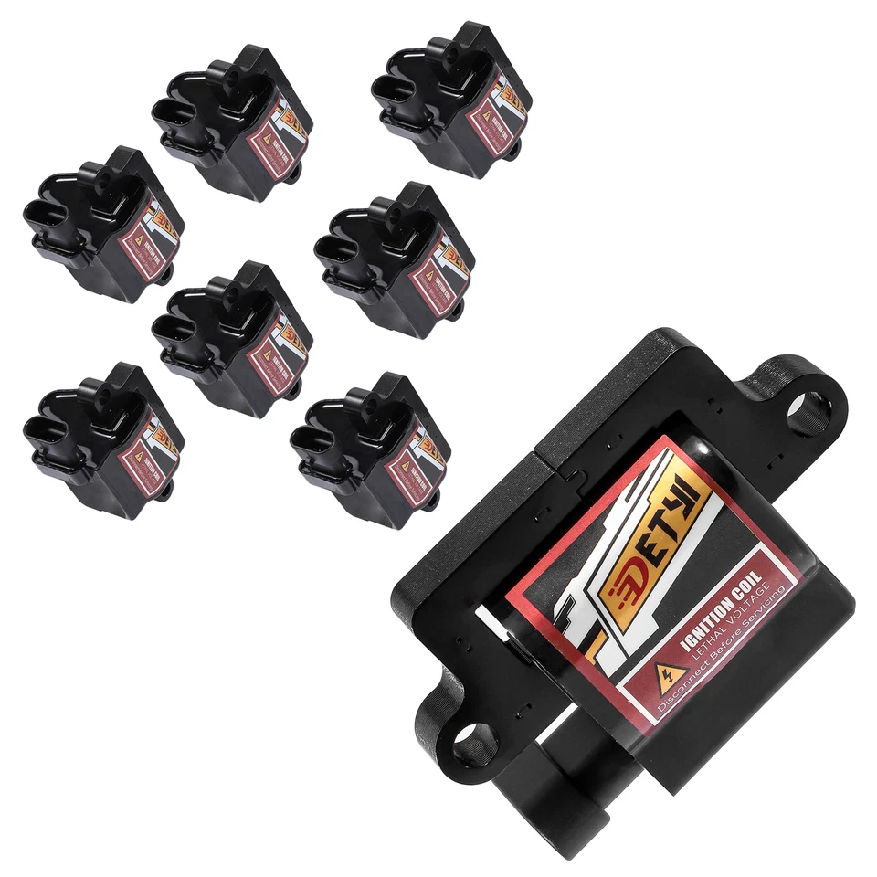 Bobinas de encendido cuadradas de 8 piezas y cables de bujía de 8 piezas para Hummer H2 2003-2007 6,0 L Foto 2 de 4