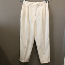Evan Picone Women's Ivory Fully Lined Pleated Dress Pant Size 8 E0833