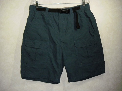 Croft & Barrow Cargo Shorts Men 36 Blue Belted Flat Front Outdoors