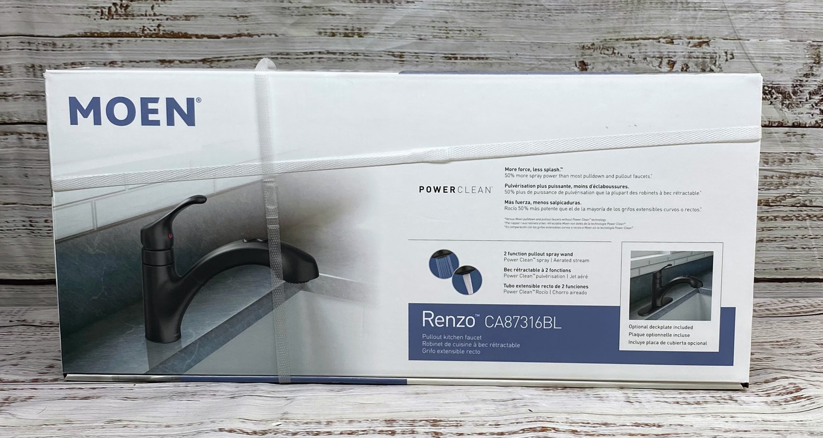 Moen Renzo One-Handle Low Arc Pullout Kitchen Faucet - 026508194928