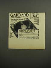 1952 Garrard Model RC 80 Automatic Record Changer Advertisement