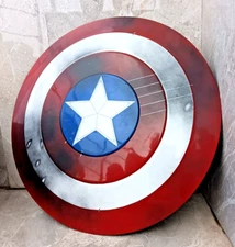22"INCH Captain America Shield - Metal Prop Replica - Blackpanther war damage