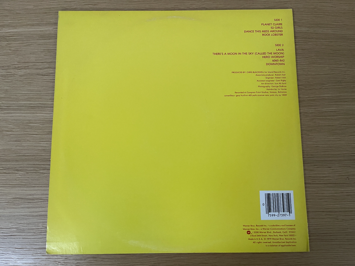 THE B-52's Self Titled Vinyl LP Record 1979 Warner Bros Records