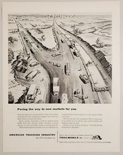 1955 Print Ad American Trucking Industry Trailmobile Road Construction Trucks